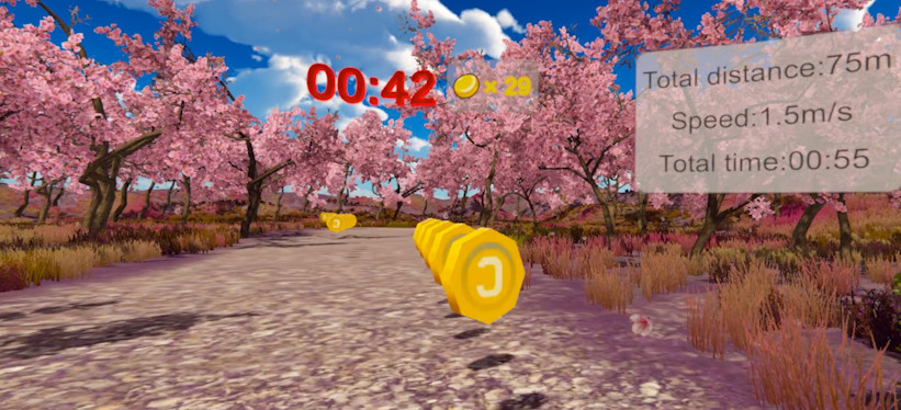 VR health care (running exercise): VR walking and running along beautiful seabeach and sakura forests Free Download
