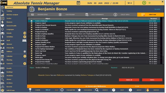 Absolute Tennis Manager Free Download